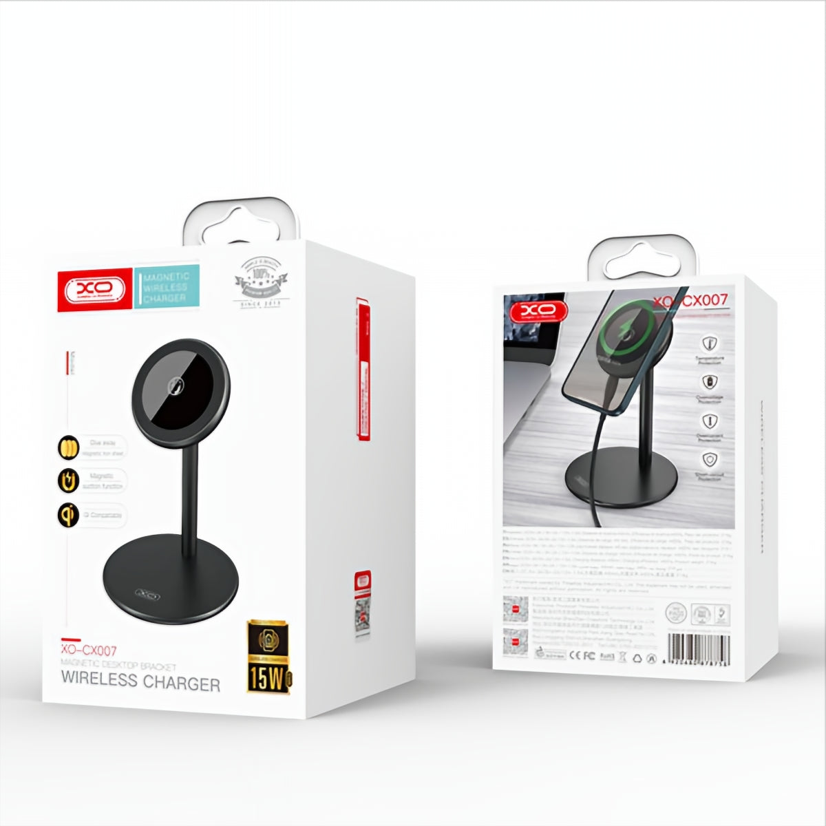 Caricabatterie Wireless Rete XO Design CX007, 15W, 1.67A, Nero