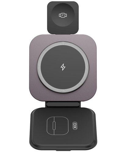 Caricabatterie Wireless Retea XO Design CX035 3in1, 15W, 1.67A, Nero