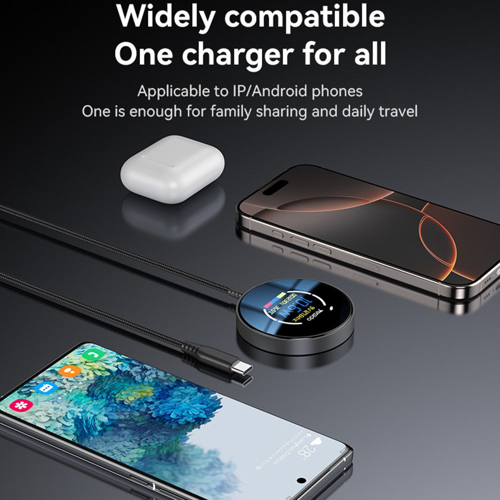 Caricabatterie Wireless Yesido DS28 Display, 15W, 1.67A, Nero