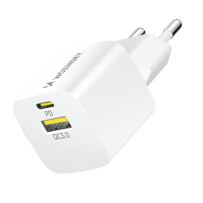 Caricabatterie da Rete WZK WWCEAC, 33W, 3A, 1 x USB-A - 1 x USB-C, Bianco