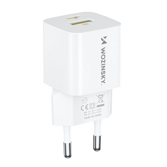Caricabatterie da Rete WZK WWCEAC, 33W, 3A, 1 x USB-A - 1 x USB-C, Bianco