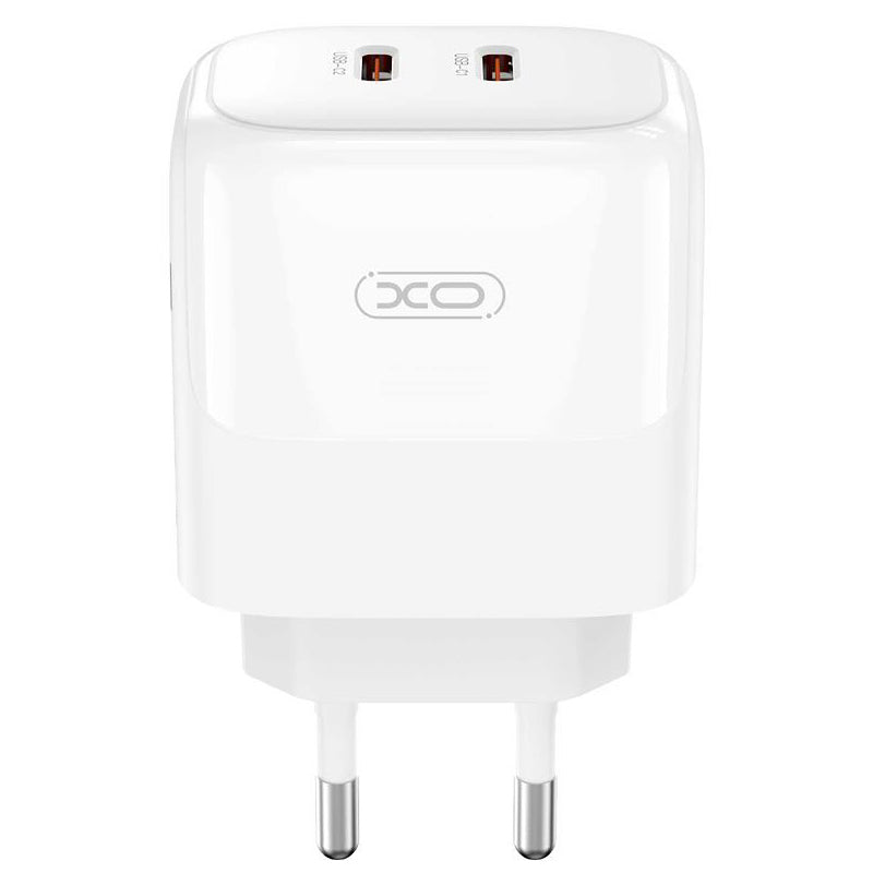 Caricabatterie di rete XO Design L140, 35W, 3A, 2 x USB-C, bianco 