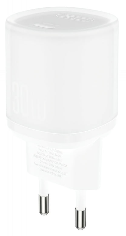 Caricabatterie Rete XO Design L150, 30W, 3A, 1 x USB-C, Bianco