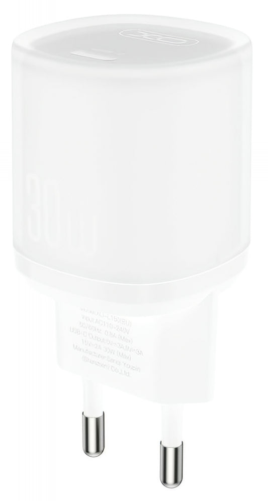 Caricabatterie Rete XO Design L150, 30W, 3A, 1 x USB-C, Bianco