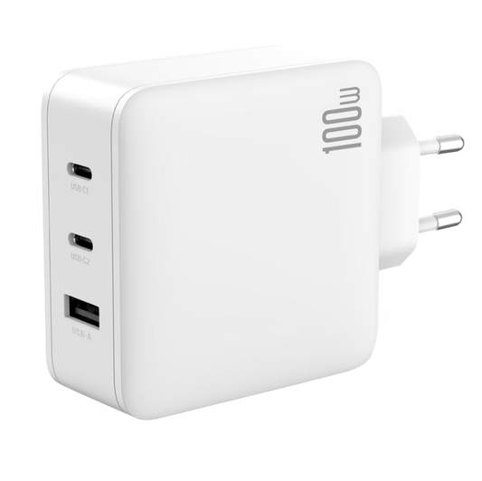 Caricatore da rete XO Design CE14, 100W, 3,25A, 1 x USB-A - 2 x USB-C, Bianco
