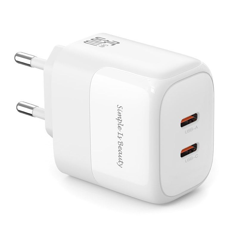 Caricabatterie di rete XO Design L140, 35W, 3A, 2 x USB-C, bianco 