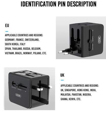 XO Design WL01 Travel Network Charger, 10.5W, 2.1A, 2 x USB-A, Black