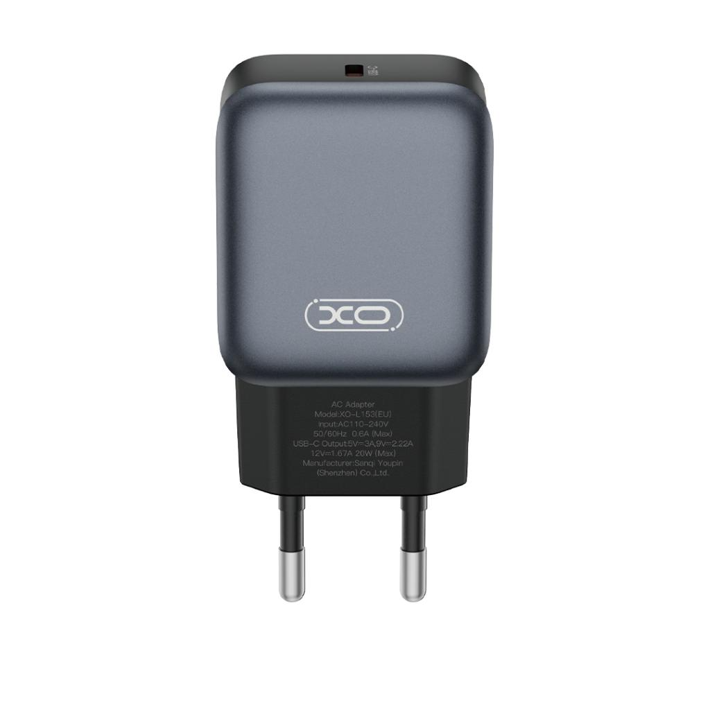 Caricabatterie Retea XO Design L153, 20W, 3A, 1 x USB-C, Nero