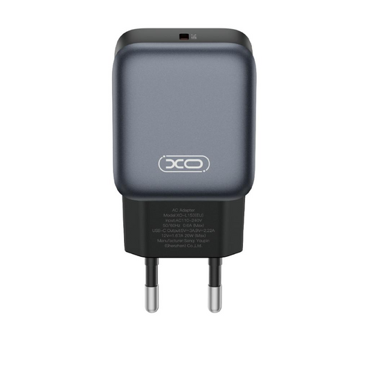 Caricabatterie Retea XO Design L153, 20W, 3A, 1 x USB-C, Nero