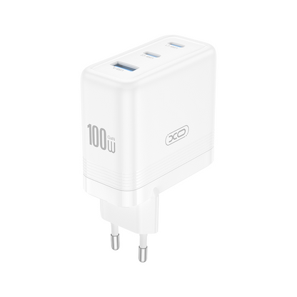 XO Design CE35 Network Charger, 100W, 5A, 1 x USB-A - 2 x USB-C, White