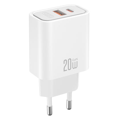 Caricatore da rete XO Design CE40, 20W, 3A, 1 x USB-A - 1 x USB-C, Bianco