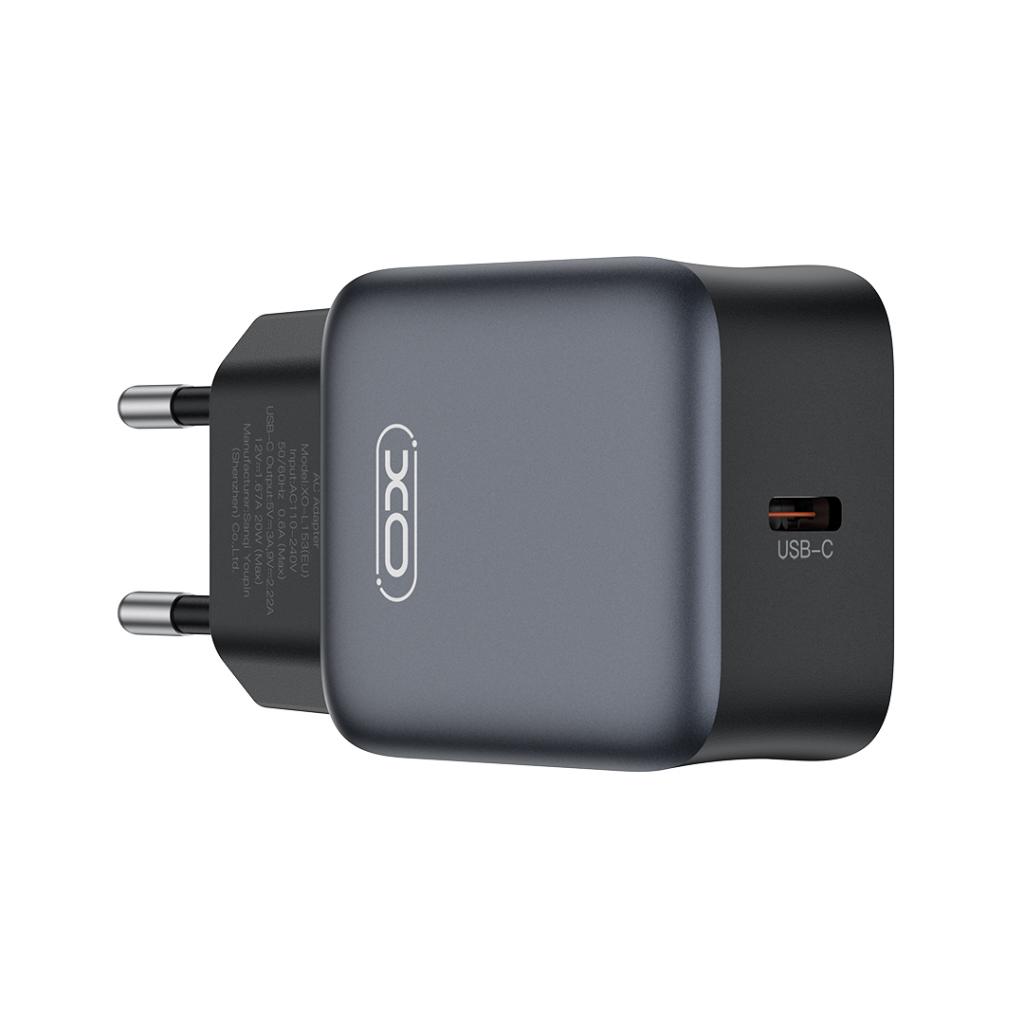 Caricabatterie Rete XO Design L155, 30W, 3A, 1 x USB-C, Nero