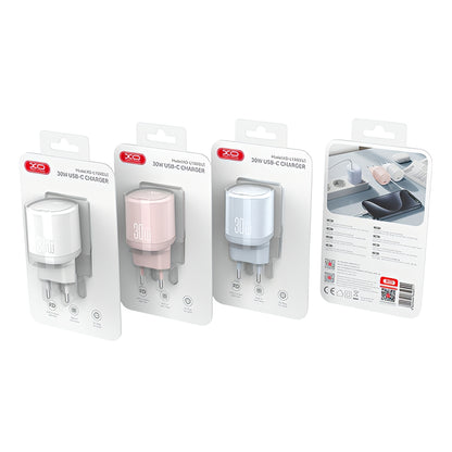 Caricabatterie Rete XO Design L150, 30W, 3A, 1 x USB-C, Bianco