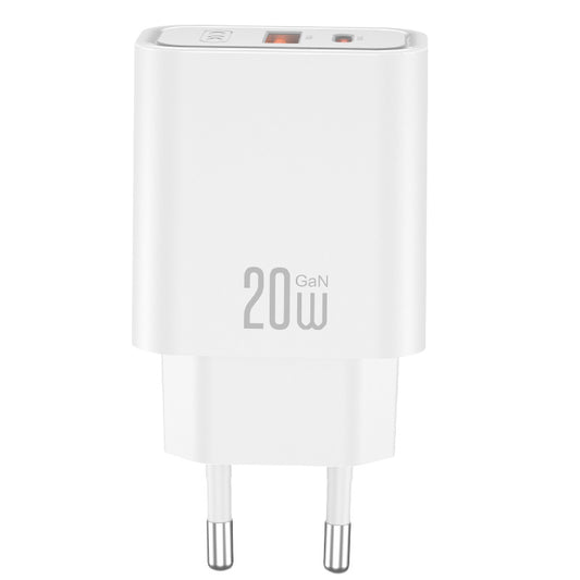 Caricatore da rete XO Design CE40, 20W, 3A, 1 x USB-A - 1 x USB-C, Bianco