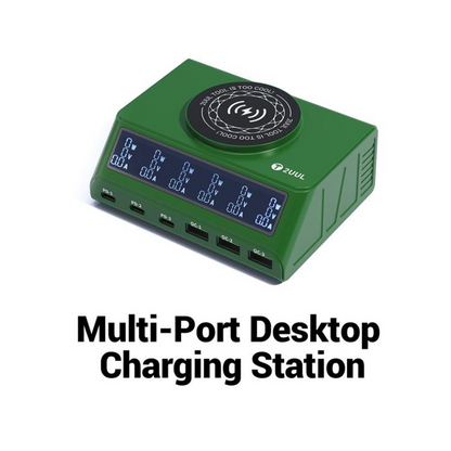 Caricatore Stazione 2UUL PC11 QI, 110W, 3A, 3 x USB-A - 3 x USB-C, Verde
