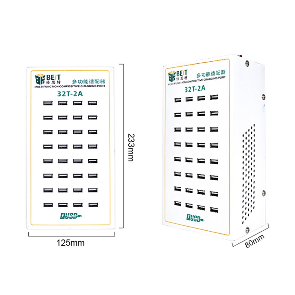 Caricatore Stazione Best 32T-2A, 2A, 32 x USB-A, Bianco