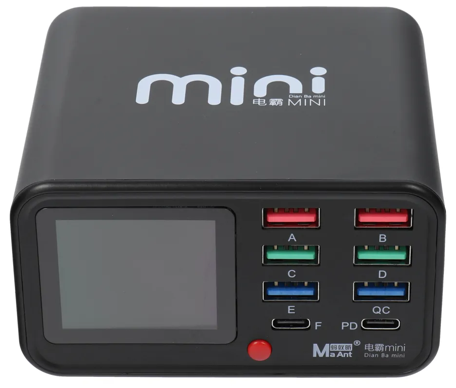 Caricabatterie Stazione MaAnt Dianba Mini, 75W, 2 x USB-C - 6 x USB-A, Nero
