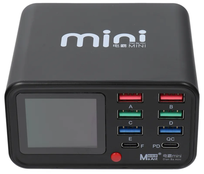 Caricabatterie Stazione MaAnt Dianba Mini, 75W, 2 x USB-C - 6 x USB-A, Nero