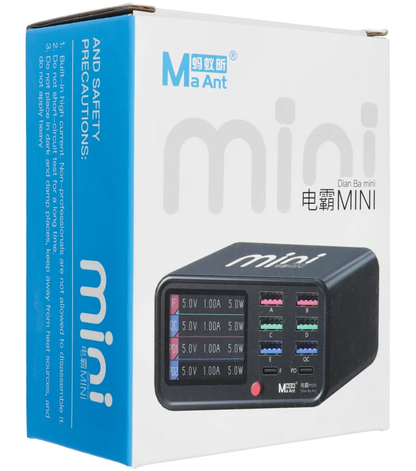 Caricabatterie Stazione MaAnt Dianba Mini, 75W, 2 x USB-C - 6 x USB-A, Nero