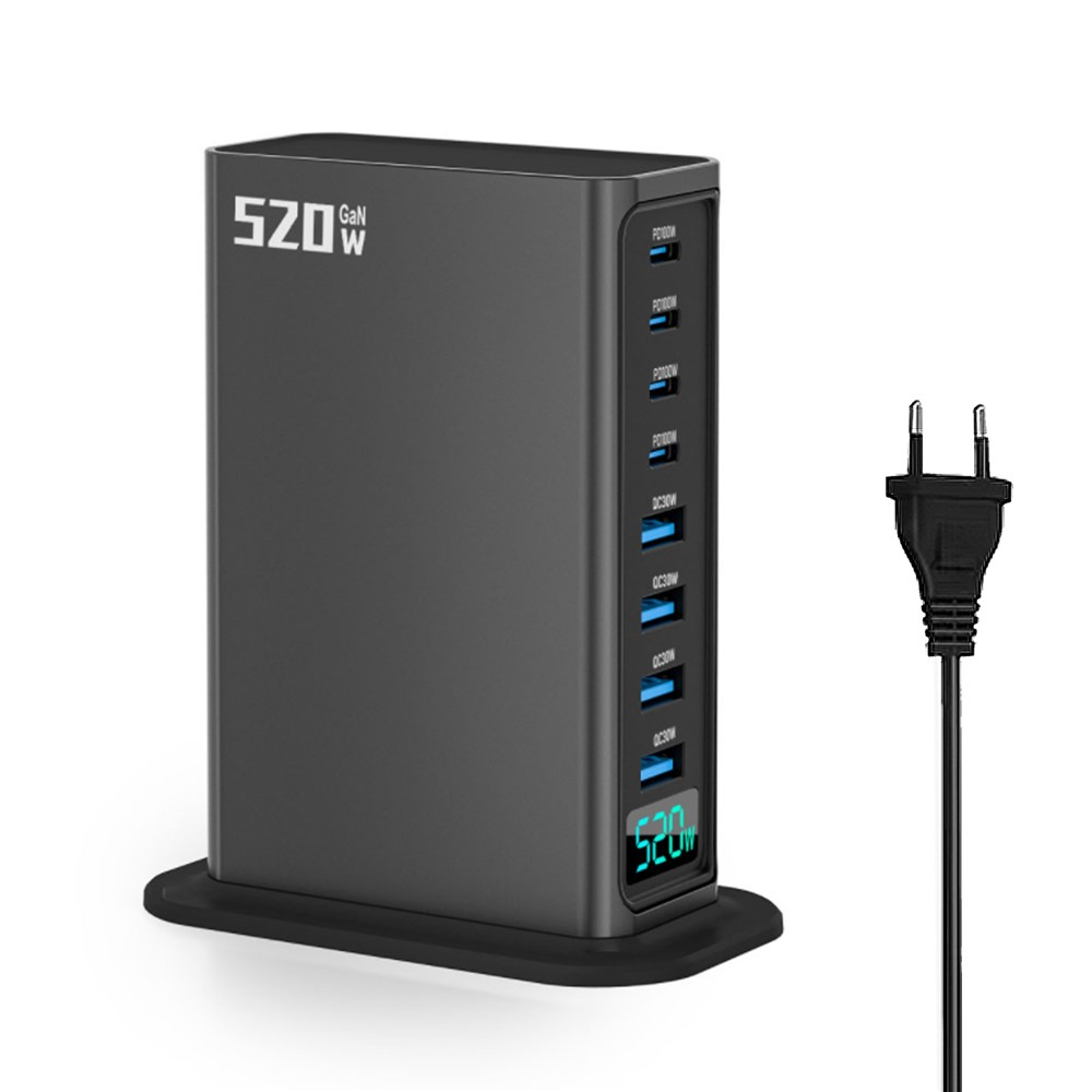 OEM Station Charger, 520W, 5A, 4 x USB-A - 4 x USB-C, Gray