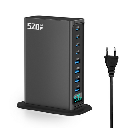 OEM Station Charger, 520W, 5A, 4 x USB-A - 4 x USB-C, Gray