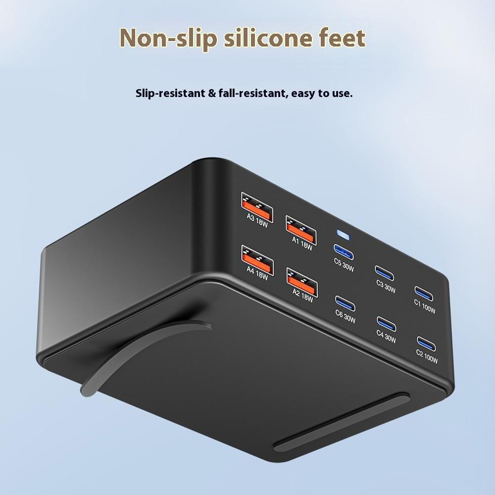 Caricatore Stazione OEM HW66, 330W, 5A, 4 x USB-A - 6 x USB-C, Nero