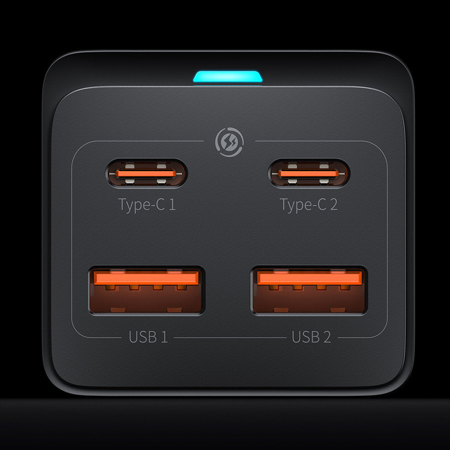 Baseus GaN3 Pro USB-C Charging Station, 100W, 5A, 2 x USB-A - 2 x USB-C, Black, Resealed CCGP000101