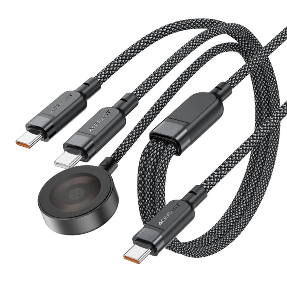 Caricabatterie Wireless Acefast 4in1 per Apple Watch Series, USB-C, Nero