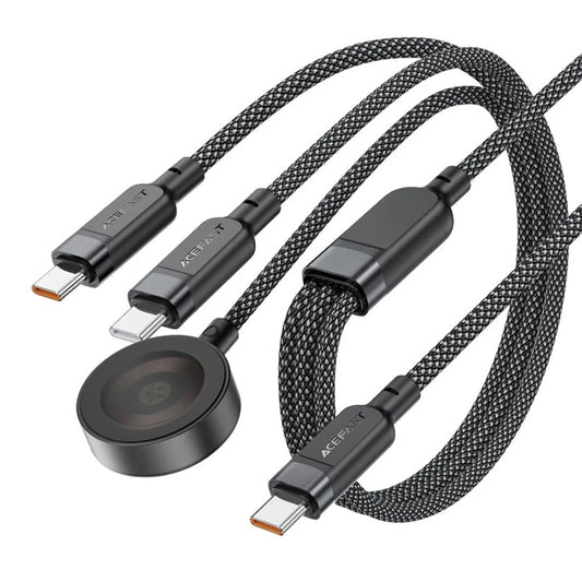 Caricabatterie Wireless Acefast 4in1 per Apple Watch Series, USB-C, Nero