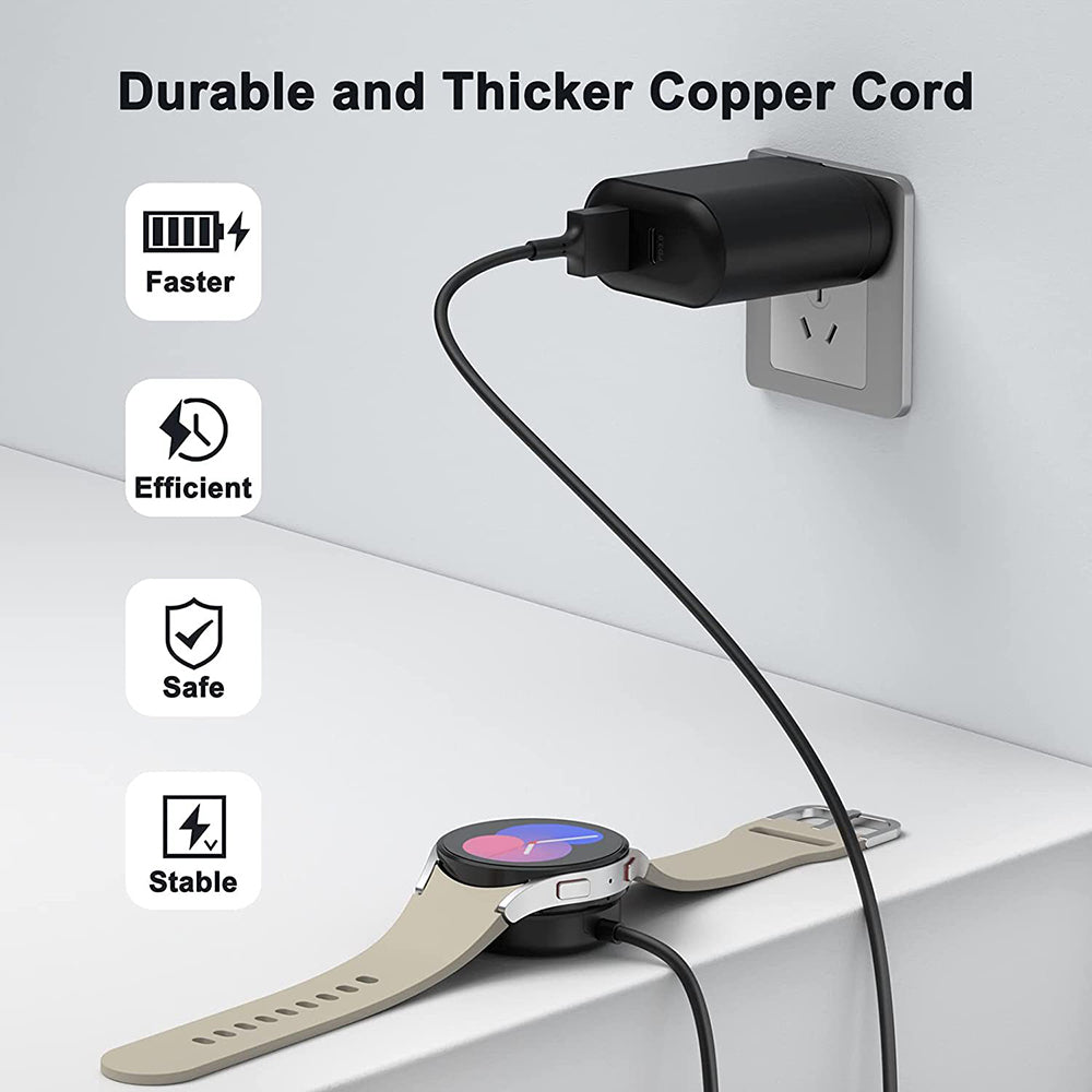 Caricabatterie Wireless Techsuit TSC11 per Samsung Galaxy Watch Series, USB-A, Nero