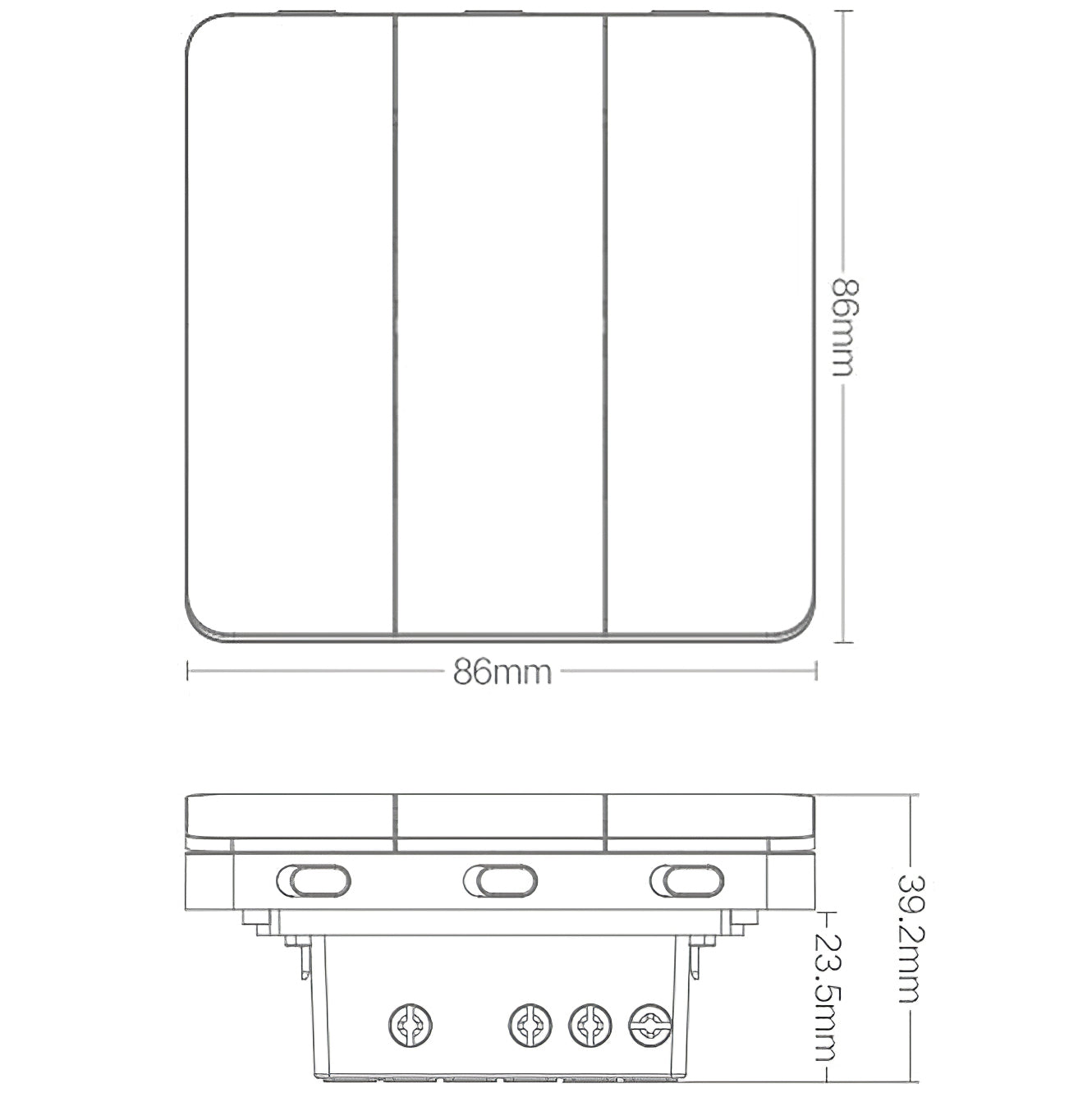 Interruttore Yeelight, Wi-Fi, 3 pulsanti, bianco YLKG14YL 