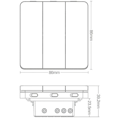 Interruttore Yeelight, Wi-Fi, 3 pulsanti, bianco YLKG14YL 