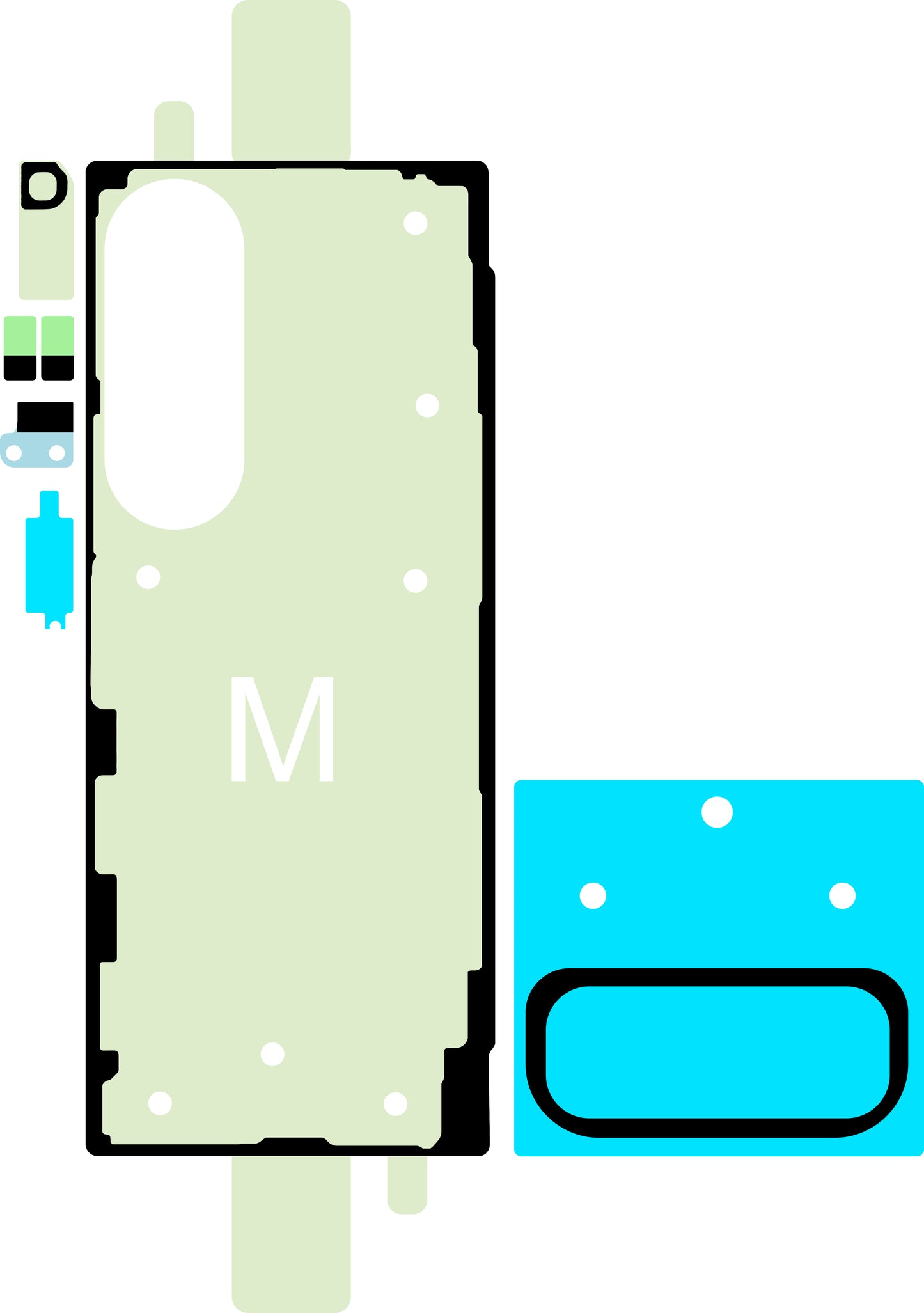 Kit Adesivo Coperchio Batteria Samsung Galaxy Z Fold6 F956, Service Pack GH82-35139A