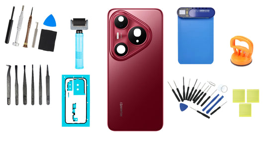 Kit Cover Batteria Huawei Pura 80 Pro Glazed Red Service Pack e Strumenti di Assistenza Dedicati