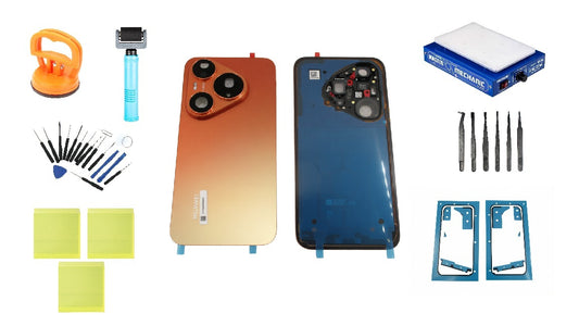 Huawei Pura 90s Pro Orange Soda Battery Cover Kit, Service Pack, and Dedicated Repair Tools