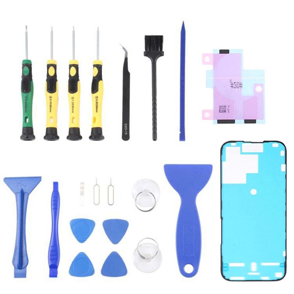 Kit Riparazione Jiafa JF-8182 per sostituzione Batteria Apple iPhone 15 Pro, 21in1
