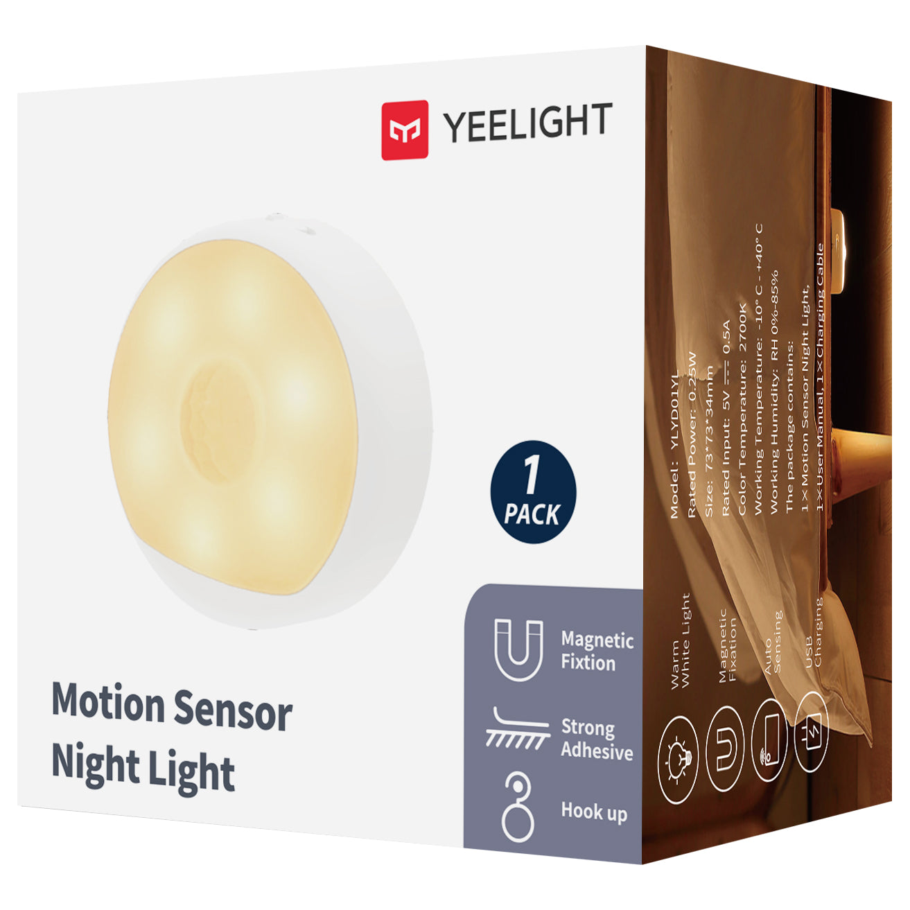 Lampada Veghe Yeelight, 0,25W, 2700W, sensore, bianco YLYD01YLYL 