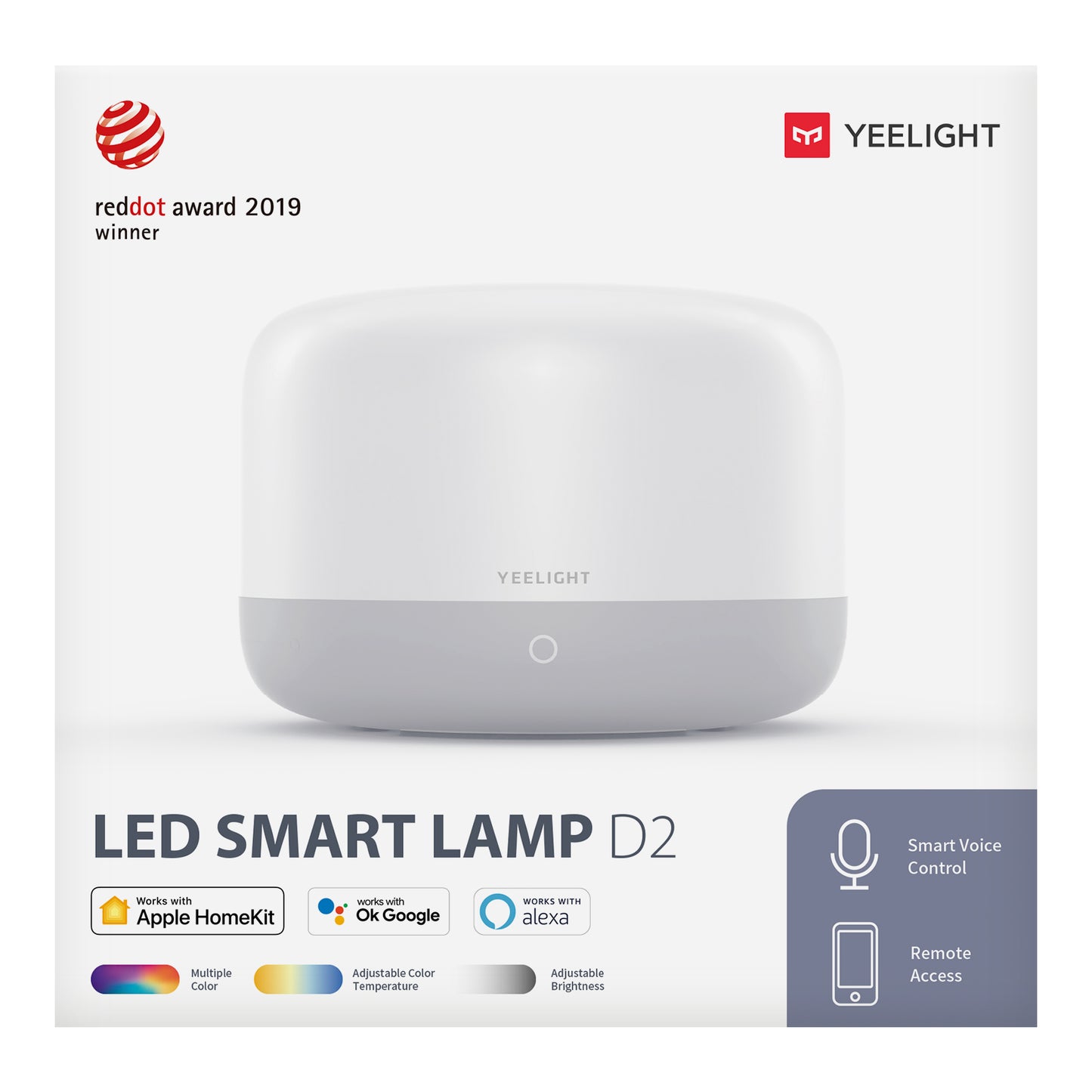 Lampada Veghe Yeelight D2 di Razer, Wi-Fi, 5W, 1700K - 6500K, 240lm, RGB, bianco YLCT01YL YLCT01YL 