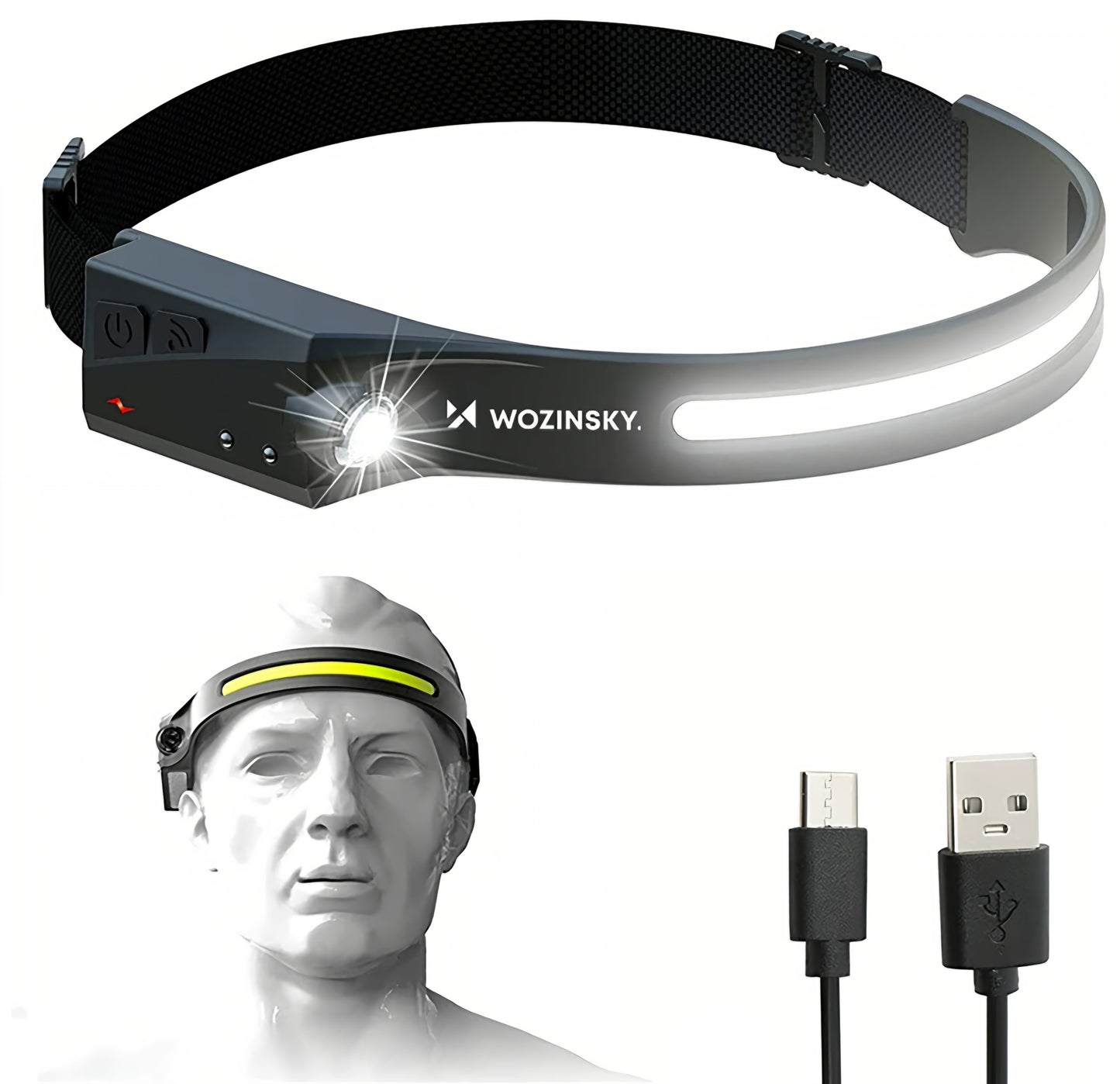 Torcia Frontale LED WZK WLC-1200, 350lm, IPX4