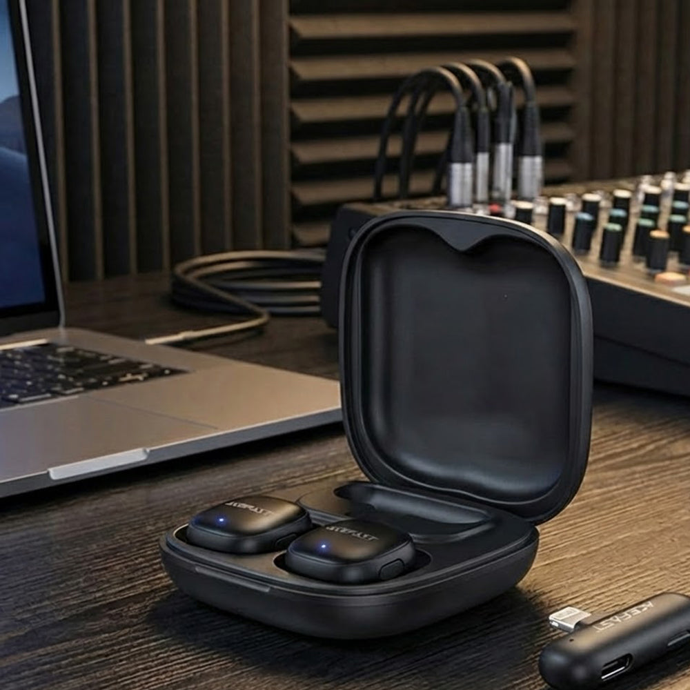 Lavaliera Acefast R1, Lightning, Set 2 pezzi, Nera