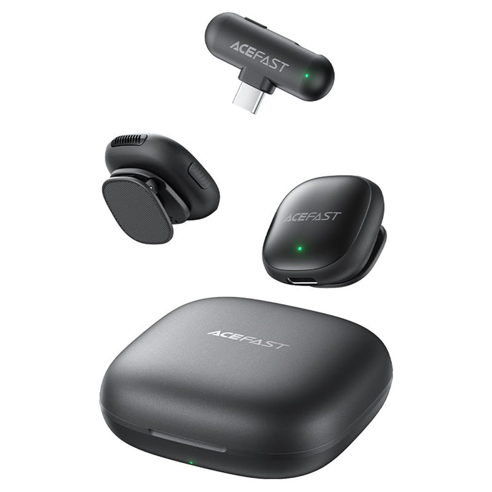 Lavalier Acefast R1, USB-C, Set 2 pezzi, Nero