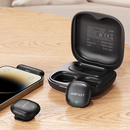 Lavalier Acefast R1, USB-C, Set 2 pezzi, Nero