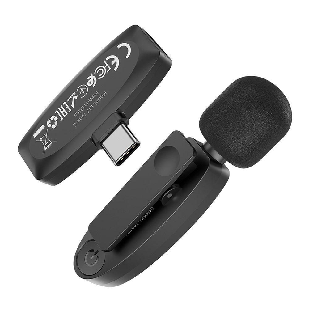 Lavalier Bluetooth HOCO L15, USB-C, nero