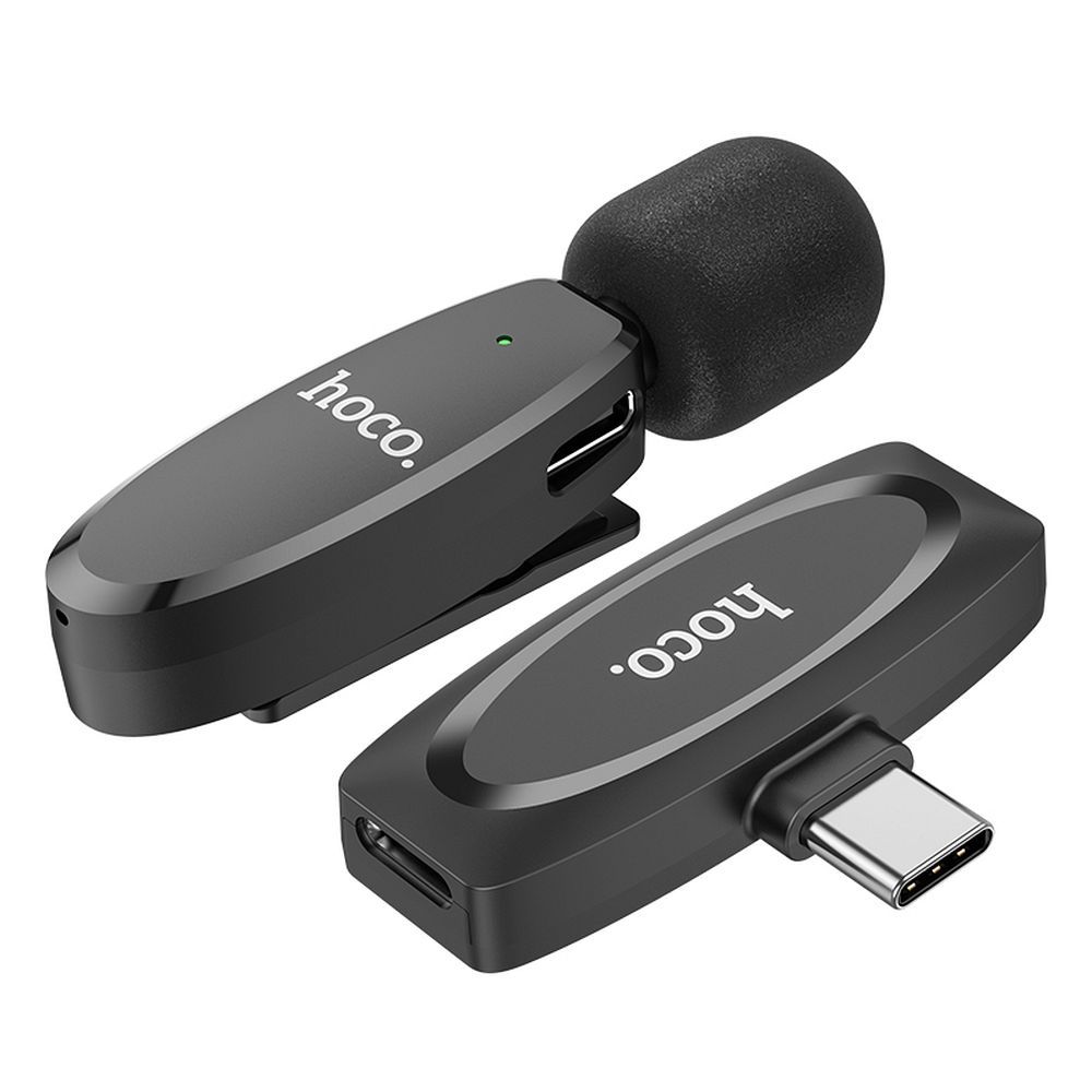 Lavalier Bluetooth HOCO L15, USB-C, nero