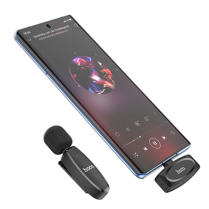 Lavalier Bluetooth HOCO L15, USB-C, nero