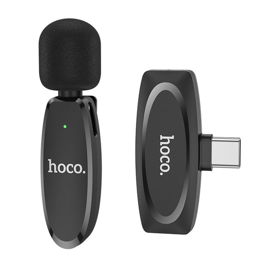 Lavalier Bluetooth HOCO L15, USB-C, nero