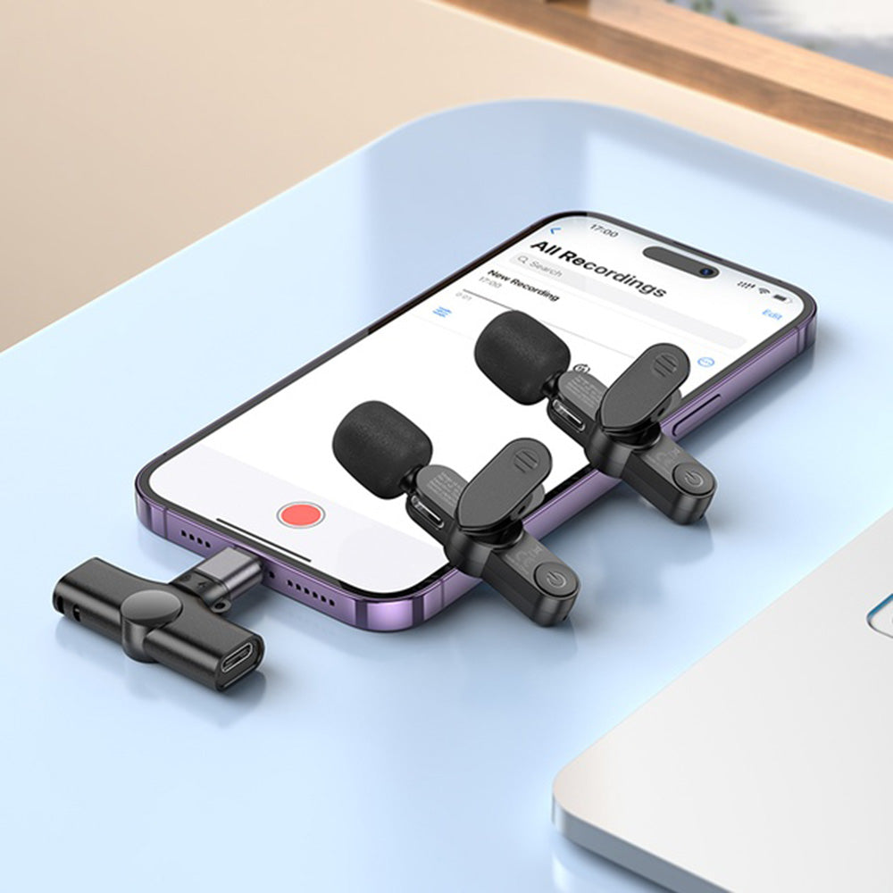 Lavalier Borofone BFK12 Trophy, USB-C / Lightning, Set 2 pezzi, Nero