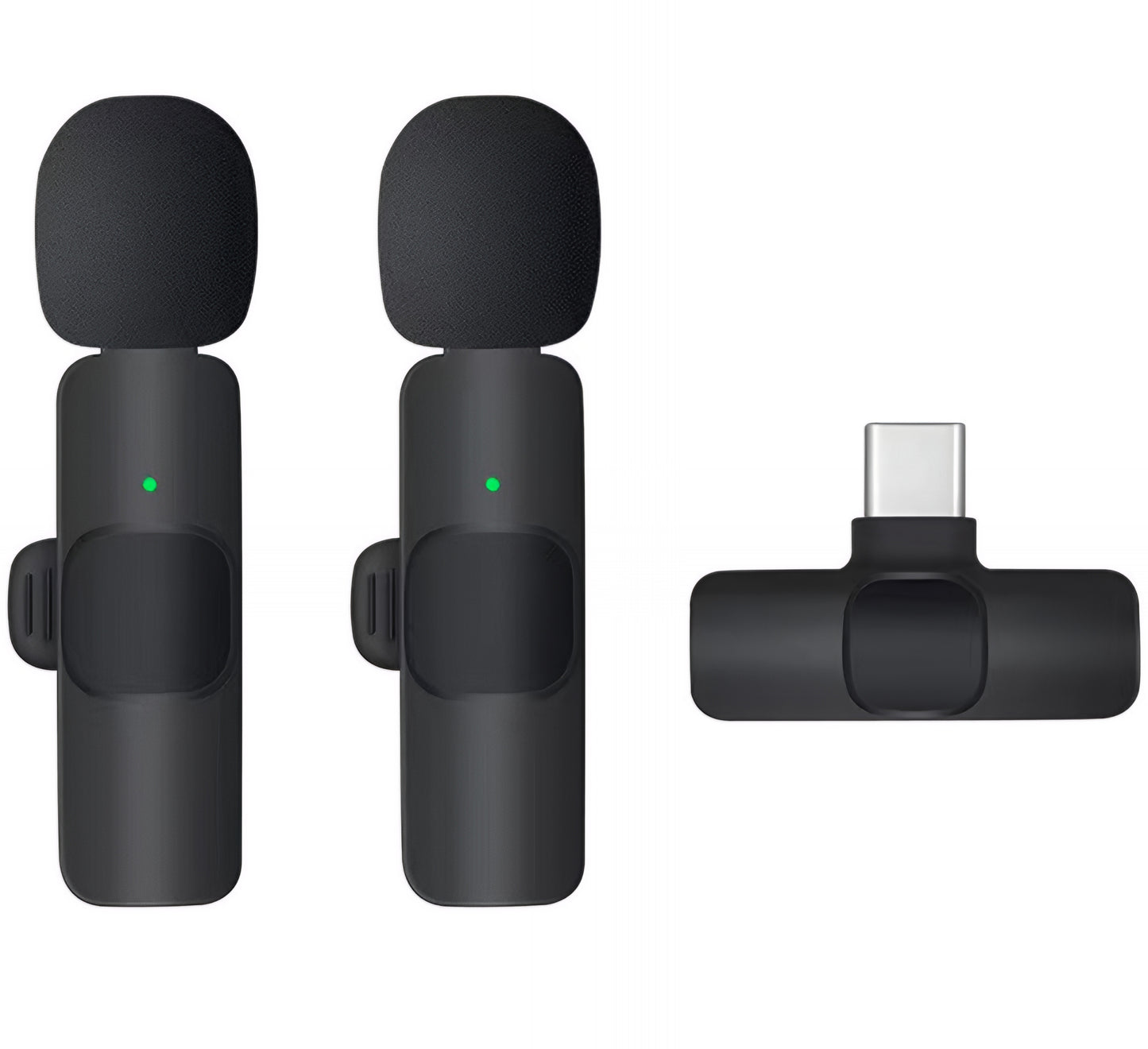 Lavalier OEM K1, USB-C, Set 2 pezzi, Nero
