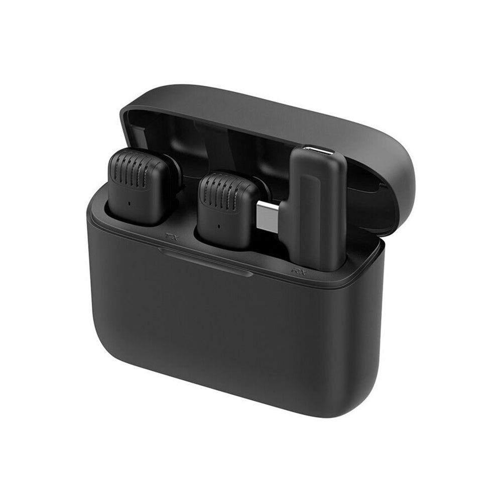 Lavalier Techsuit LW4, USB-C, Set 2 pezzi, Nero