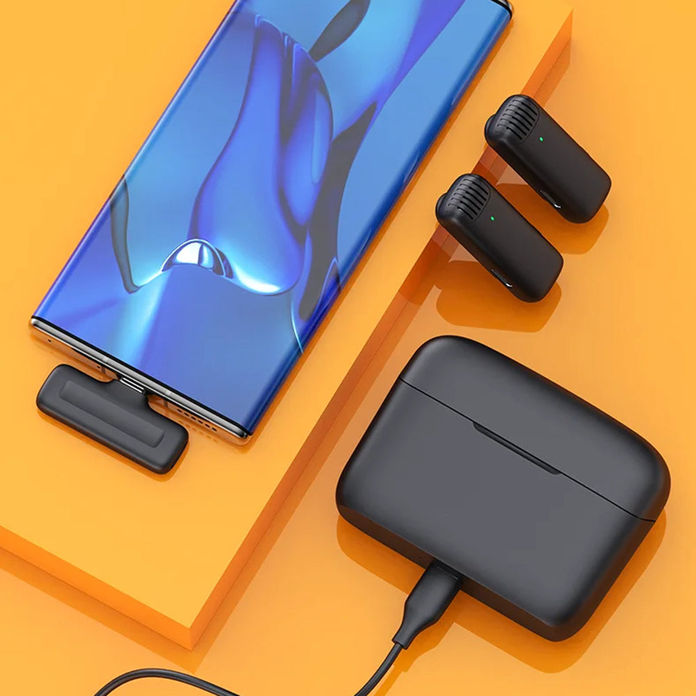 Lavalier Techsuit LW4, USB-C, Set 2 pezzi, Nero